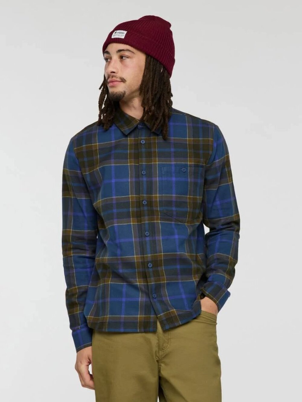 Cotopaxi Quedo Flannel Shirt - Men's SMALL Deep Sea Plaid